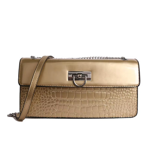 Factory Hot Selling Crocodile Patterned Womens Shoulder Bag High Quality Painted Pu Leather Ladies Crossbody Bag