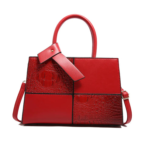 Hot Selling New Crossbody Bag, Large Capacity Shoulder Bag, High-Quality PU Leather, Crocodile Pattern Women'S Spliced Handbag