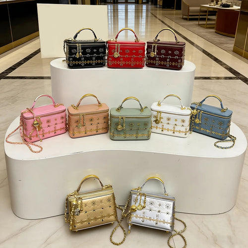 2026 New Designer Bag Multi Functional Ladies Makeup Bag Fashion High End Shoulder Bag Beaded Banquet Bag Handbag for Women
