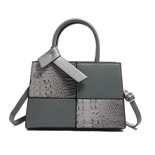 Hot Selling New Crossbody Bag, Large Capacity Shoulder Bag, High-Quality PU Leather, Crocodile Pattern Women'S Spliced Handbag