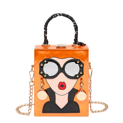Factory Hot Selling New Design Mirror Shoulder Bag Girls Pattern Decoration Evening Bag Handbag for Womens