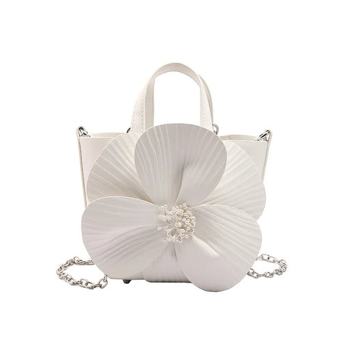 New Mini Casual Crossbody Bag Cute Flower Creative Personality Chain Shoulder Bag PU Women'S Handbag
