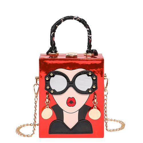 Factory Hot Selling New Design Mirror Shoulder Bag Girls Pattern Decoration Evening Bag Handbag for Womens