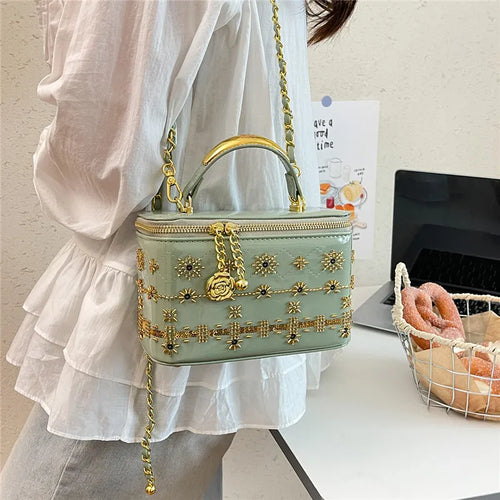 2026 New Designer Bag Multi Functional Ladies Makeup Bag Fashion High End Shoulder Bag Beaded Banquet Bag Handbag for Women