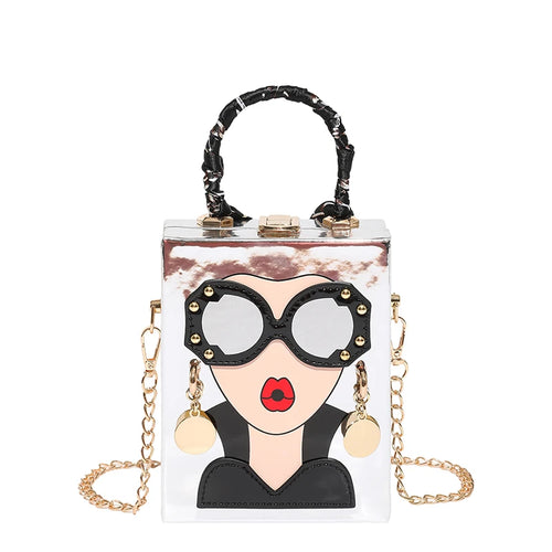 Factory Hot Selling New Design Mirror Shoulder Bag Girls Pattern Decoration Evening Bag Handbag for Womens