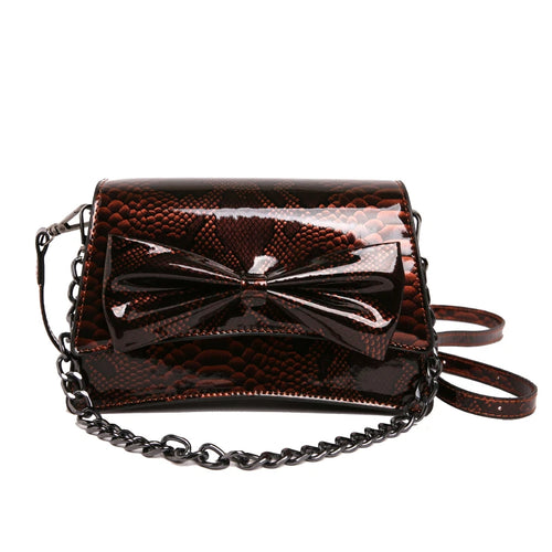 2026 New Designer Bag High Quality Unique Design Bow Single Ladies Shoulder Bag Painted Snake Skin Texture Handbag for Womens