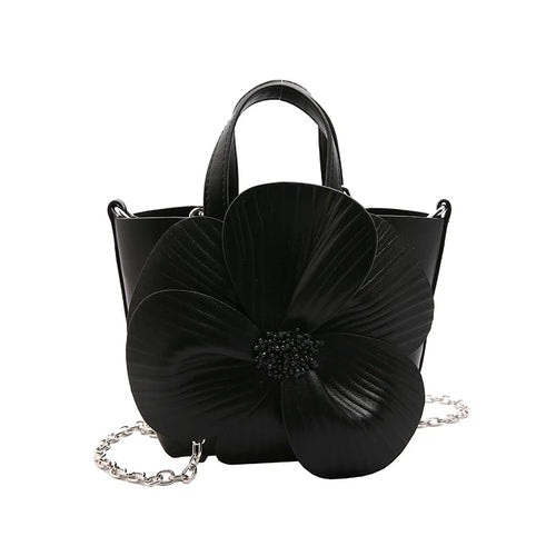 New Mini Casual Crossbody Bag Cute Flower Creative Personality Chain Shoulder Bag PU Women'S Handbag