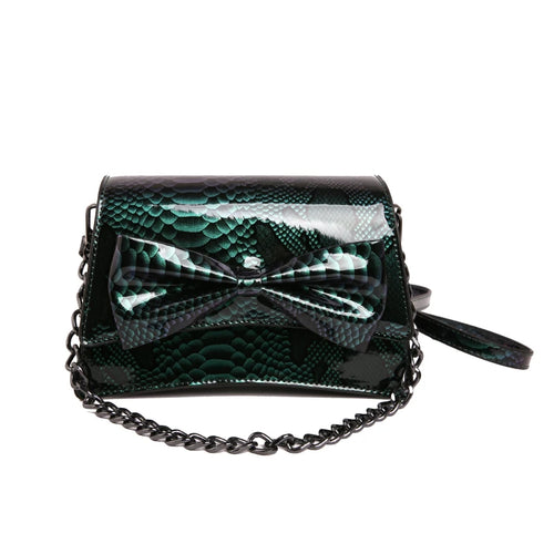 2026 New Designer Bag High Quality Unique Design Bow Single Ladies Shoulder Bag Painted Snake Skin Texture Handbag for Womens