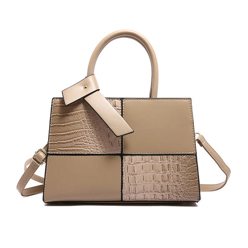 Hot Selling New Crossbody Bag, Large Capacity Shoulder Bag, High-Quality PU Leather, Crocodile Pattern Women'S Spliced Handbag
