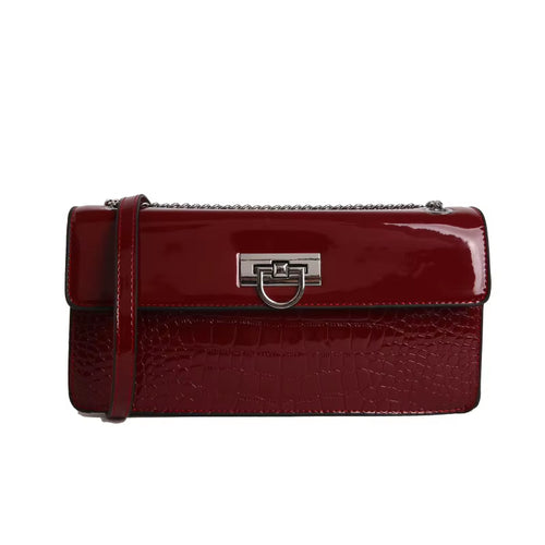 Factory Hot Selling Crocodile Patterned Womens Shoulder Bag High Quality Painted Pu Leather Ladies Crossbody Bag