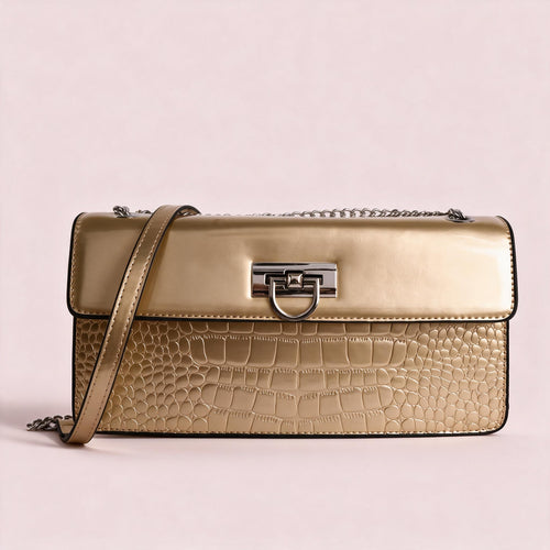 Clara-Golden handbag by Nevuxy
