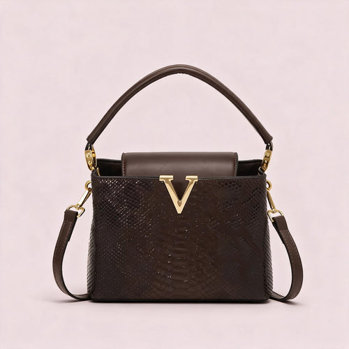 Elena-Coffee handbag by Nevuxy