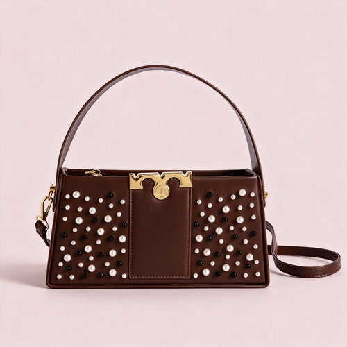 Elise-Coffee handbag by Nevuxy