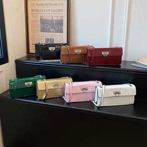 Factory Hot Selling Crocodile Patterned Womens Shoulder Bag High Quality Painted Pu Leather Ladies Crossbody Bag
