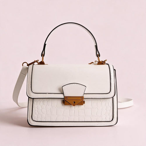 Thea-White handbag by Nevuxy